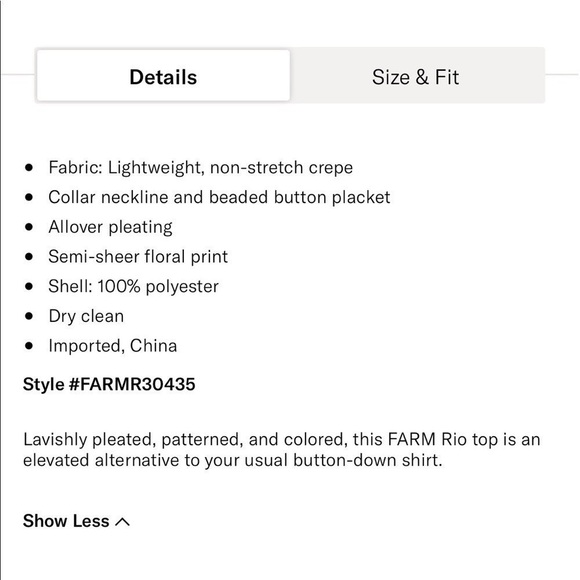 Farm Rio Bird Flowers Pleated Shirt Multicolor - Picture 13 of 13